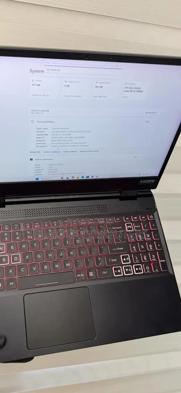 Acer Nitro 5 Laptop ya Michezo - Intel Core Ultra 9, 16GB RAM, 512GB SSD - 1