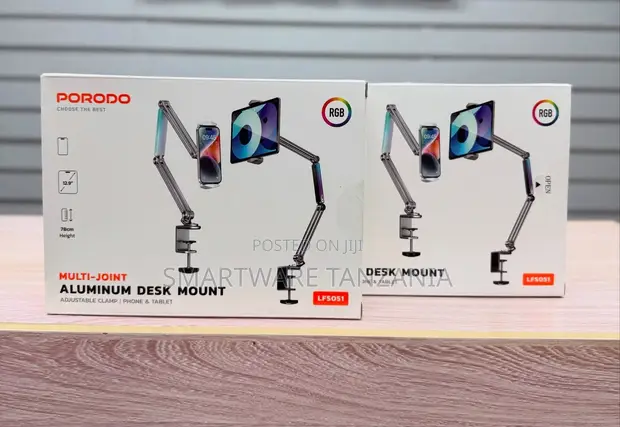 Porodo LFS051 RGB Aluminum Desk Mount kwa Simu & Kompyuta Kibao - 1