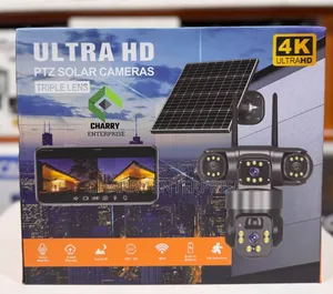 3 Lens 4K Solar CCTV Camera with SIM, WiFi, SD Card Support
