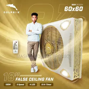 18 Inch Dolphin Surface Ceiling Fan 60x60 - Gold