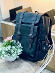 PU Leather Backpack - Black - 1