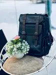 PU Leather Backpack - Black - 2