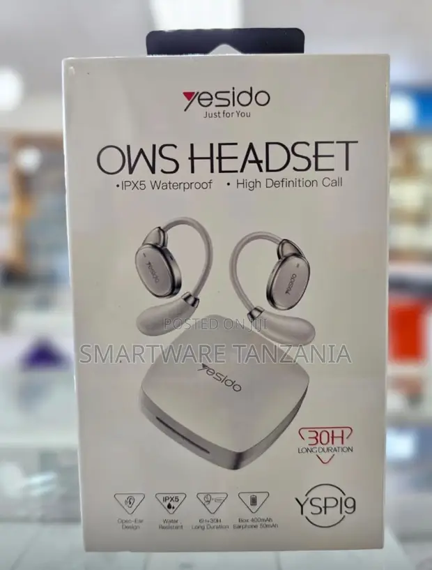 Yesido YSP19 OWS Open-Ear Headset IPX5 30H HD Call White - 1