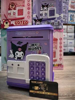 Benki ya Pesa ya ATM ya Kuromi Nyeusi kwa Watoto yenye Nenosiri