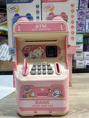 Sanduku la Akiba la ATM la Watoto la Pink na Face ID na Latch ya Nenosiri
