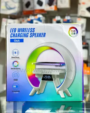 G6a RGB LED Wireless Charging Speaker 15W Redio ya FM Saa