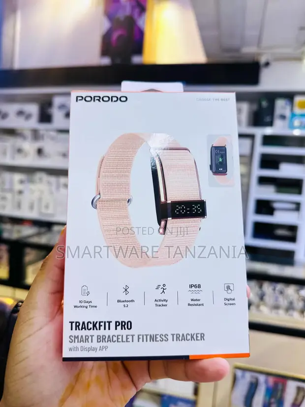 Porodo Trackfit Pro Smart Fitness Bracelet Pink Nylon - 1