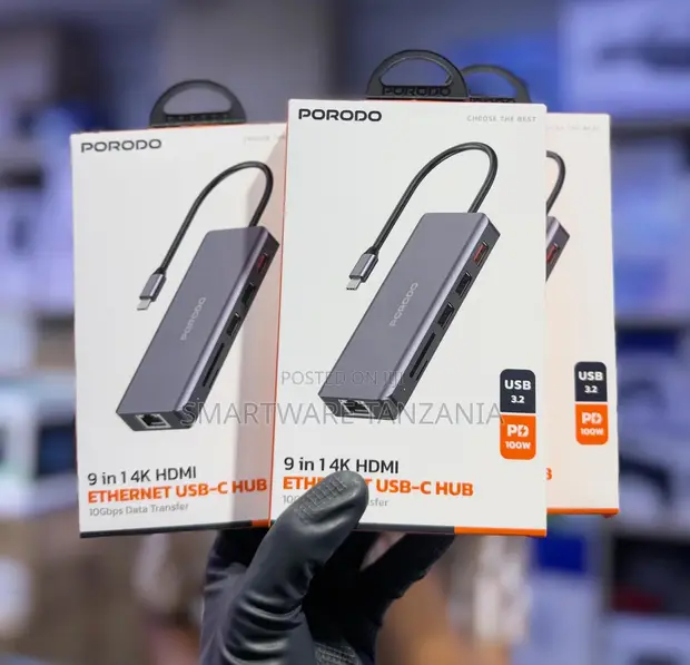 Porodo 9-in-1 USB-C Hub 10Gbps PD - 1
