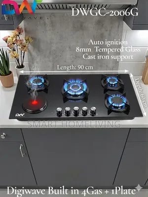 Digiwave 90cm Jiko la Gesi 4 + 1 Umeme la Kujengwa Ndani