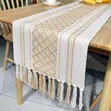 Premium Cotton Table Runner with Elegant Tassels - 1