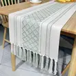 Premium Cotton Table Runner with Elegant Tassels - 2