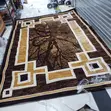 Carpet ya Kisasa ya 3D ya Kifahari - Muundo Maridadi wa Kahawia Usio na Kawaida - 4