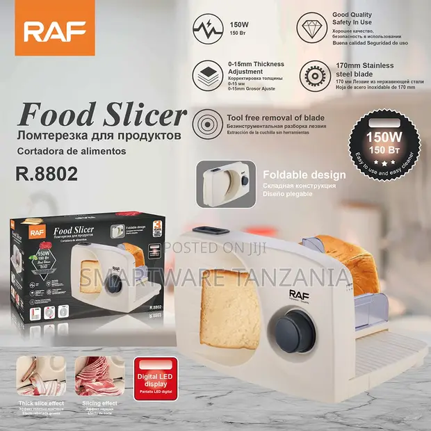 Raf R.8802 Electric Food Slicer 150W 170mm Blade Foldable - 1