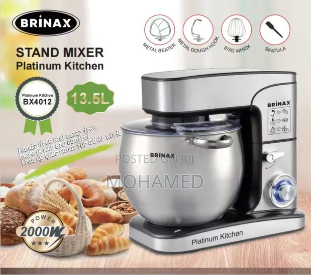 Brinax Stand Mixer – Uwezo wa Lita 13.5 - 1