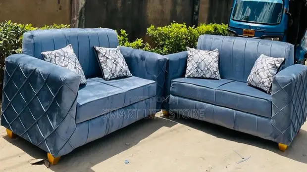Dark Blue 2-Seater Sofa - 1