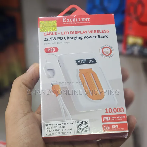 Power Bank Bora 10,000mAh Isiyo na Waya - 22.5W PD - 1