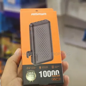 Amaya 10000mAh Power Bank na Cables Zilizojengewa Ndani