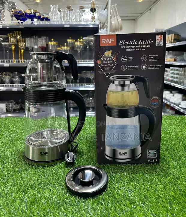 Raf R.7214 1500W Kaa la Umeme la Borosilicate Glass 1L+2L - 1