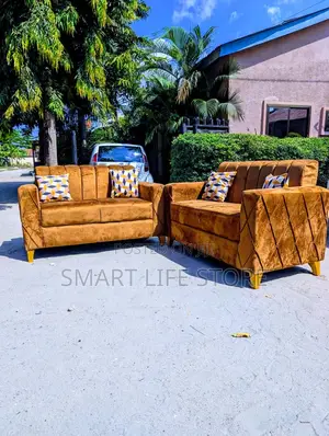 Seti ya Sofa kwa Watu Wawili - Kahawia