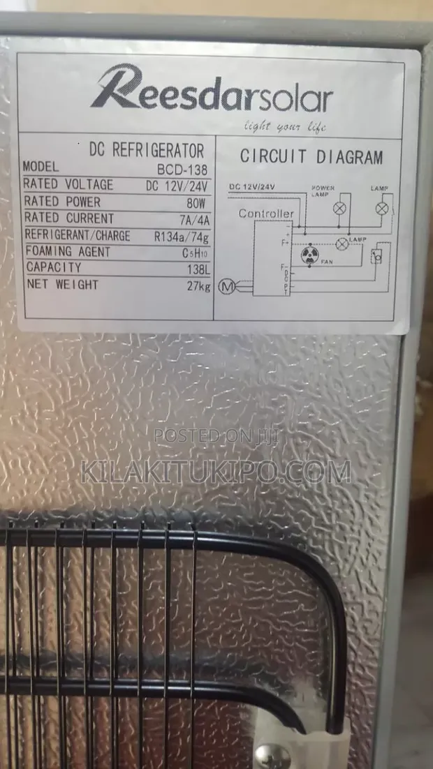 Reesdarsolar Fridge 138L 80W - 1