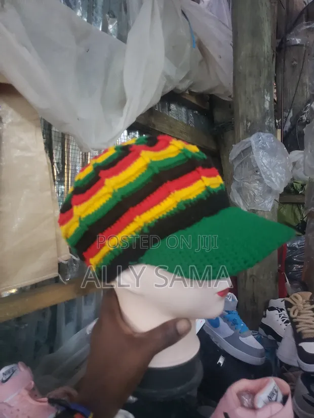 Kofia ya Kiume ya Utamaduni wa Jamaica - Pamba ya Kijani - 1