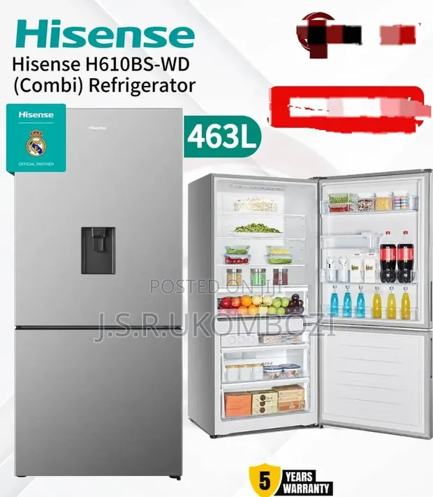 Friji la Hisense 463L Combi | No Frost | Rangi ya Titanium Silver - 1