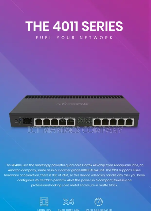 MikroTik Router RB4011iGs+RM - 1