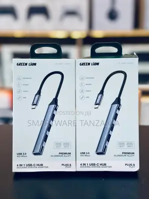 Green Lion 4-in-1 USB-C Hub Aluminum 400Mbps Plug and Play