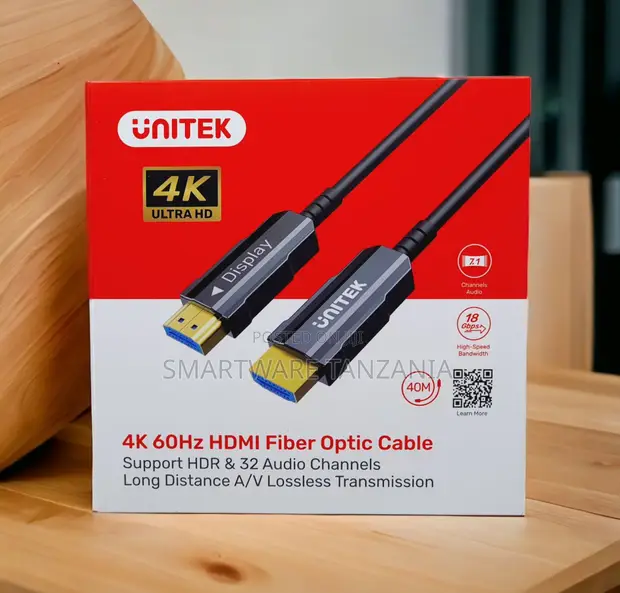 Unitek 40m 4K 60Hz HDMI Fiber Optic Cable HDR - 1
