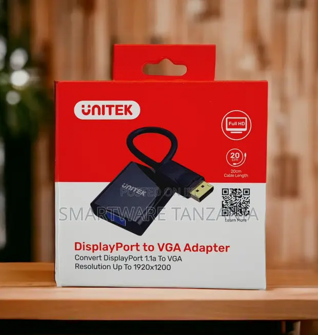 Unitek DisplayPort to VGA Adapter Full HD 1920x1200 - 1