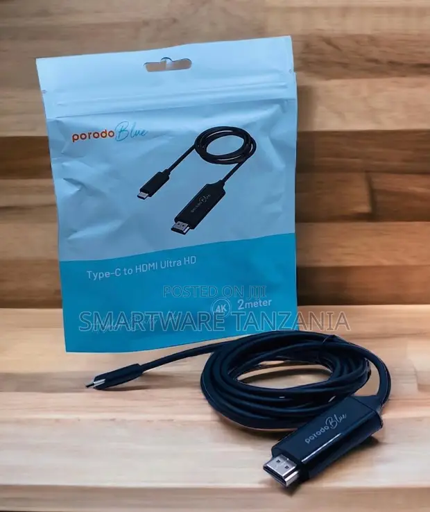 Porodo Blue Type-C to HDMI Ultra HD Cable 2 Meter - 1