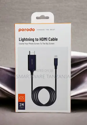 Porodo Lightning to HDMI Cable - iOS Screen Mirroring 2m