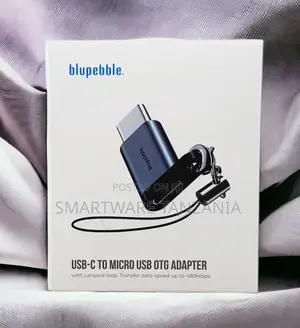 Blupebble USB-C to Micro USB OTG Adapter with Lanyard