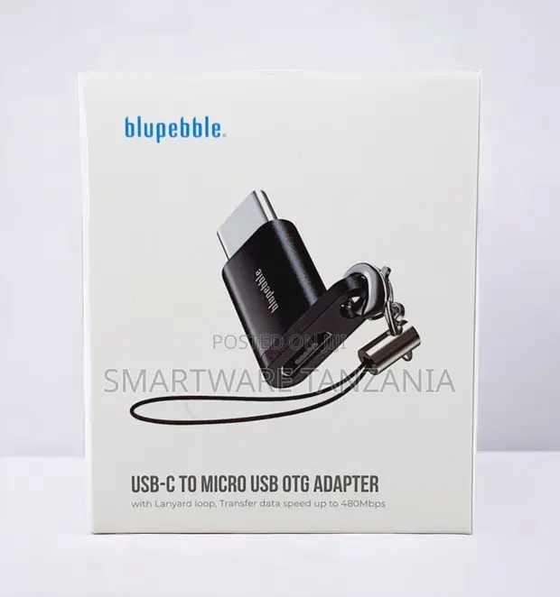 Blupebble USB-C to Micro USB OTG Adapter (Black) - 1