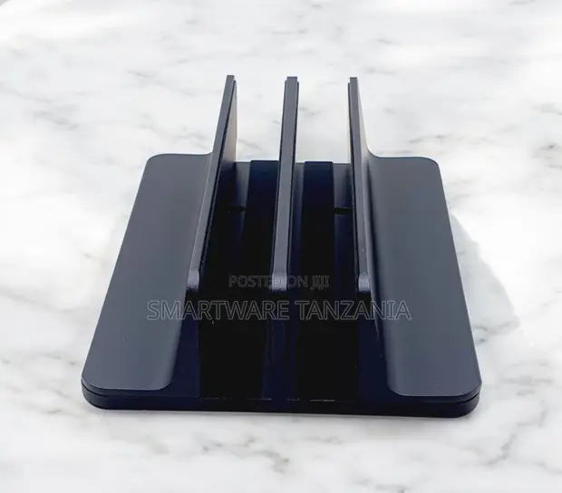 Aluminum Dual Vertical Laptop Stand Dock - 1