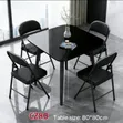 Glossy Black Square Dining Table (80x80cm) - 1