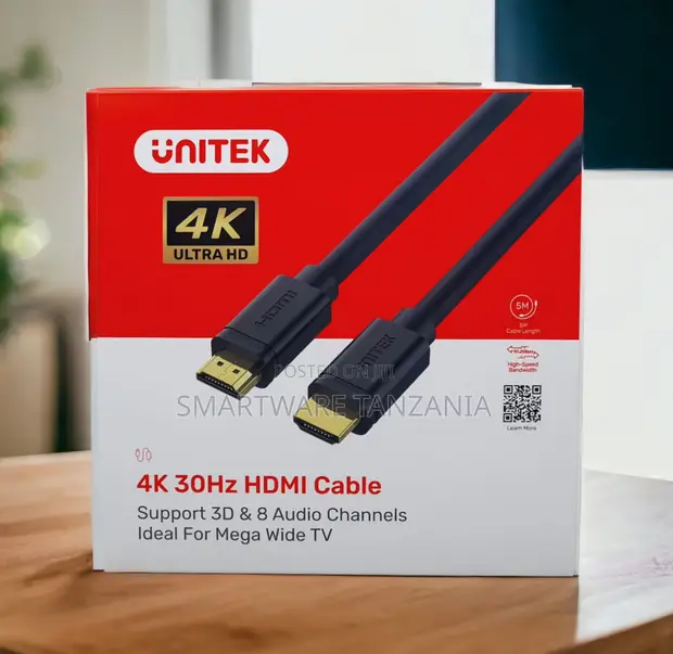 Unitek 5m HDMI Cable 4K 30Hz, 3D, 8 Audio Channels - 1
