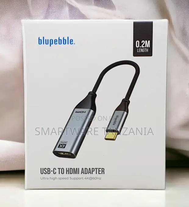 Blupebble USB-C to HDMI Adapter 60Hz Braided Cable 0.2m - 1
