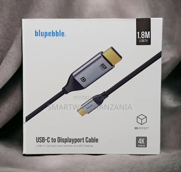 Blupebble USB-C to DisplayPort Cable 1.8m 60Hz Braided - 1