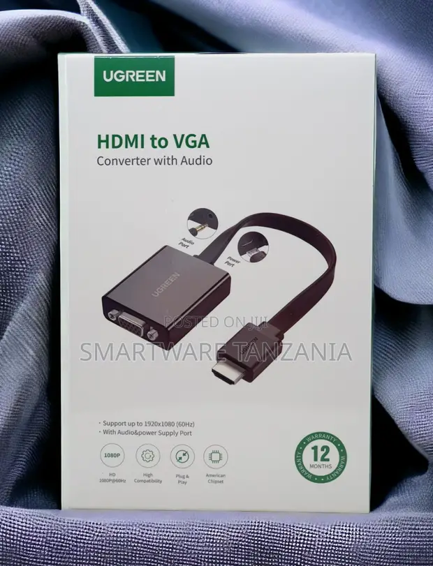 Ugreen HDMI to VGA Converter with Audio 1080p 60Hz - 1