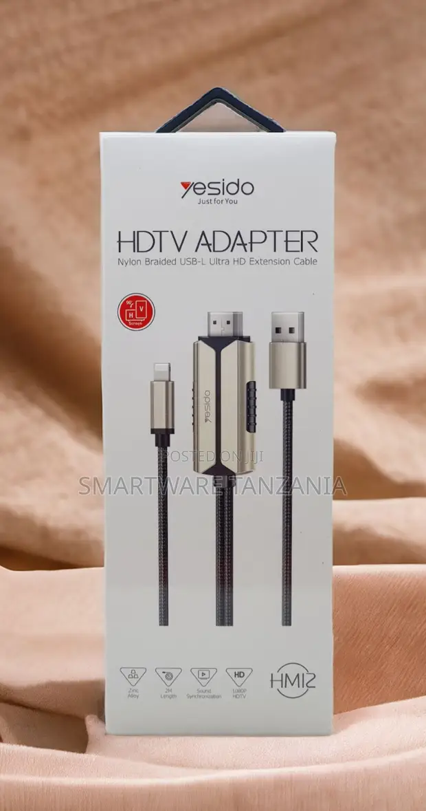 Yesido Lightning to HDMI Adapter 1080p Braided 2m - 1