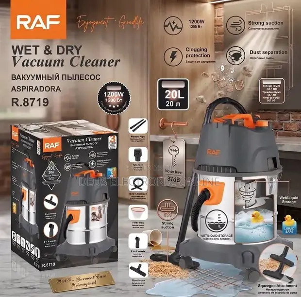 Raf Wet & Dry Vacuum Cleaner 20L Steel Body - 1