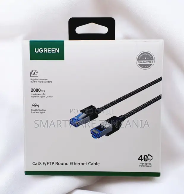Ugreen Cat8 F/FTP Braided Cable ya Ethernet 40Gbps 2000MHz - 1