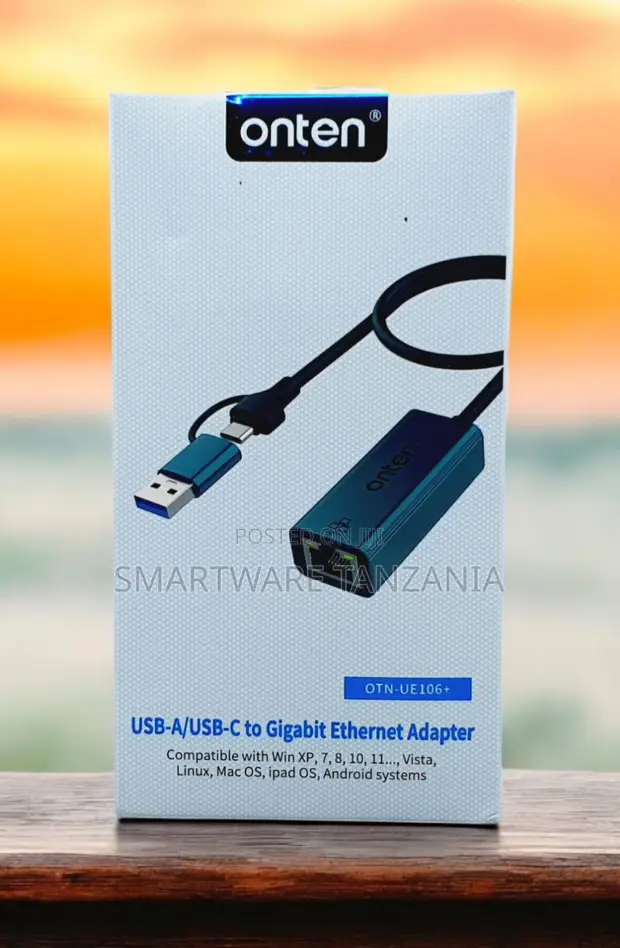 Onten Adapta ya Gigabit Ethernet ya USB-A/USB-C - 1