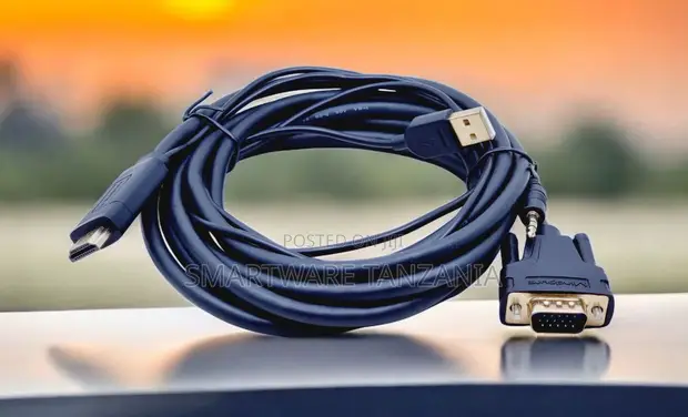 Kebo ya HDMI kwenda VGA na Nguvu ya USB na Sauti ya 3.5mm - 1