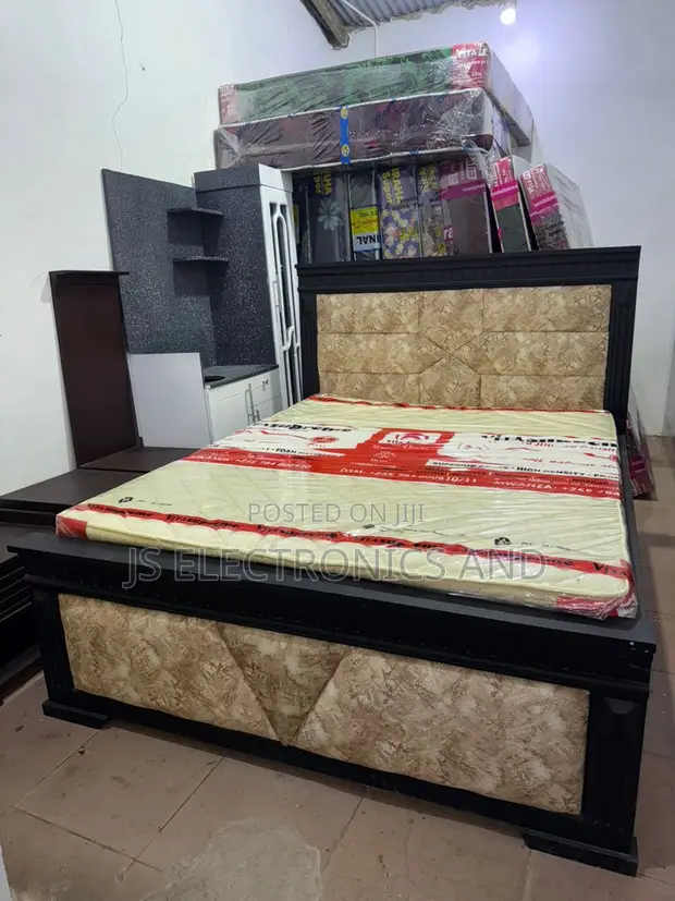 Brand New Wood Bed Frame 5/6 - Strong, Free Delivery DSM - 1