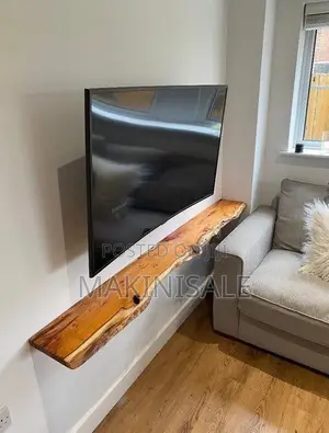 Wood-Mode TV Stand with Shelves