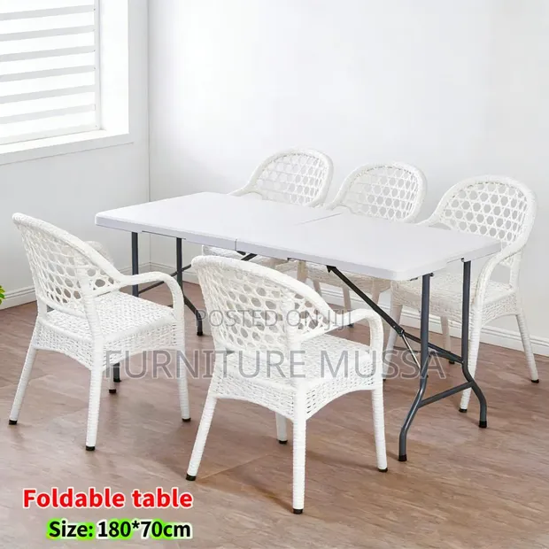 Folding Table with 6 Chairs Set - 1