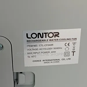 Lontor 12-Inch Rechargeable Water Cooling Fan (CTL-CF040R)