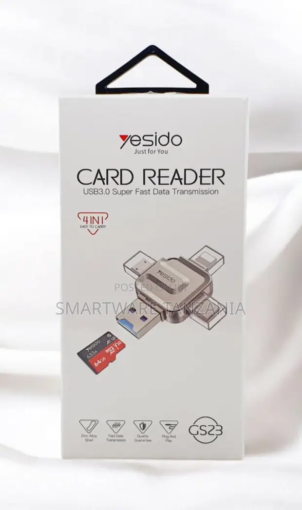 Yesido GS23 4-in-1 Card Reader USB 3.0, Lightning, Type-C - 1